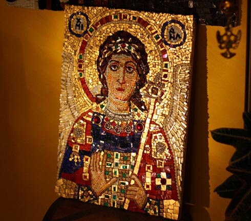 Mosaic Icon - Archangel Michael - byzantine